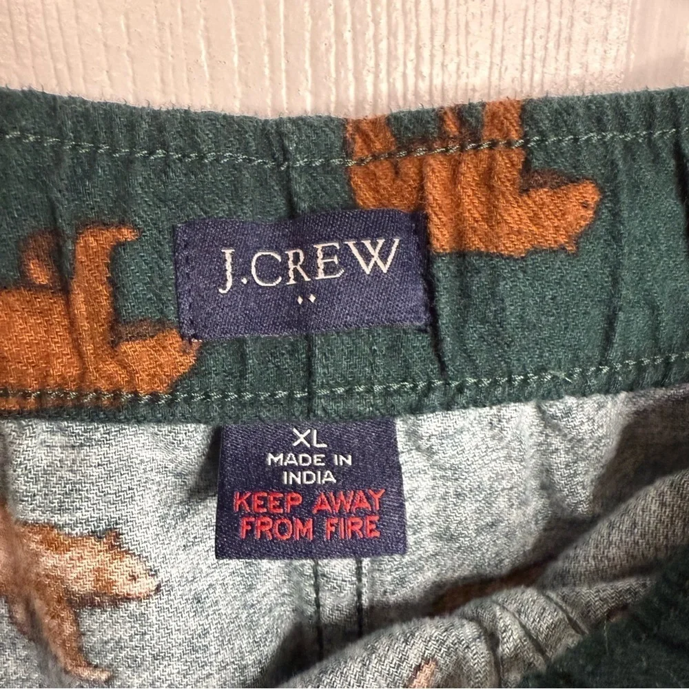 J. Crew Green Bear Print Men's Pajama Bottoms Size XL GUC